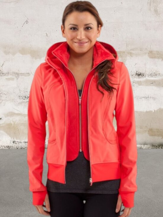 lululemon athletica Jackets & Blazers - Lululemon $148 Uba Hoodie Softshell Love Red Size 6
